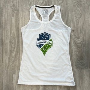 Seattle Sounders White Tank Top, Size S